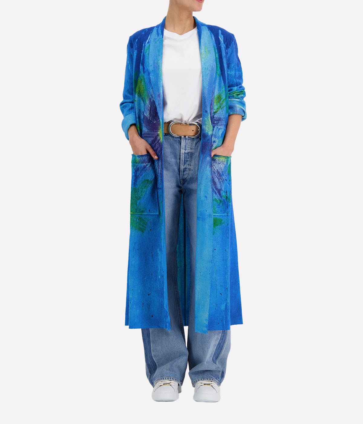 *FINAL SALE* Liquid Art Long Coat in Turchese