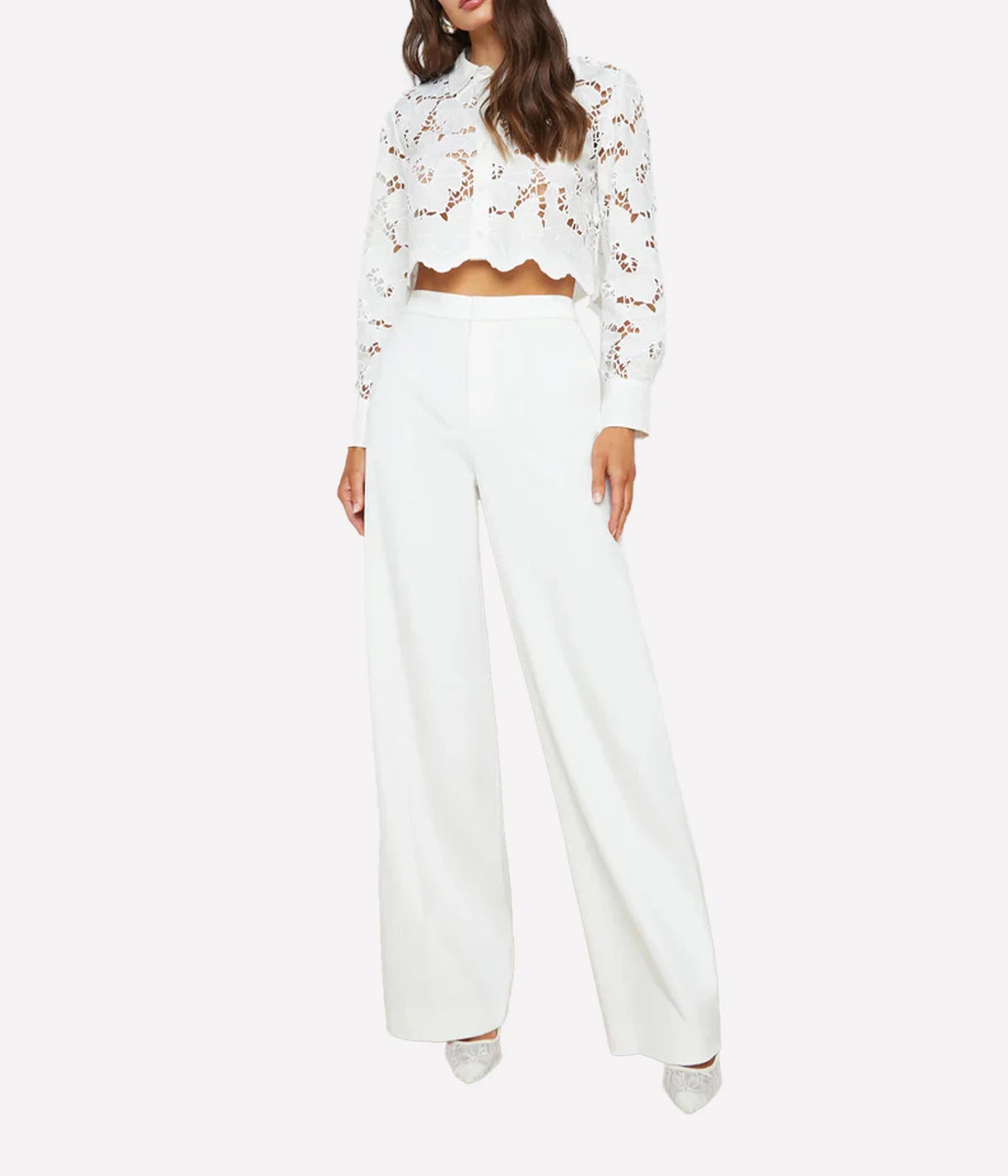 Livvy Straight Leg Trouse in White