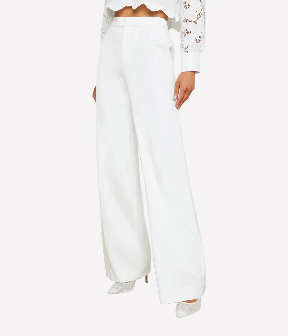 Livvy Straight Leg Trouse in White