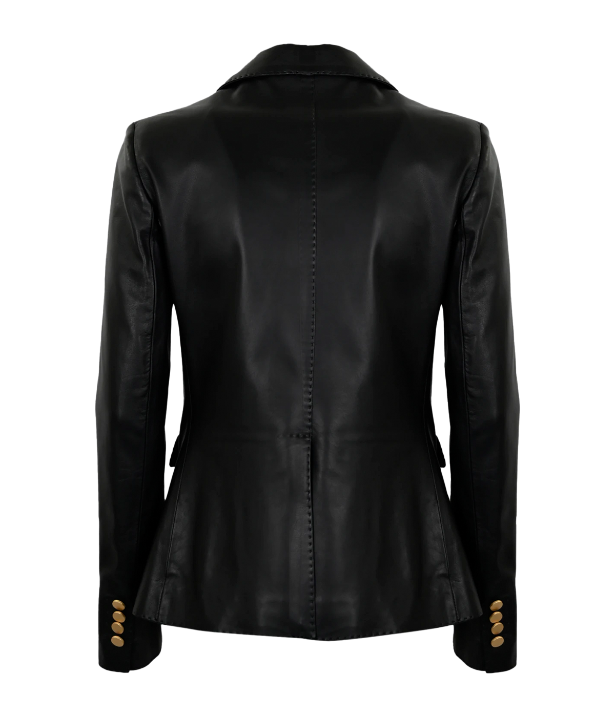 Lizzie Leather Blazer in Nero
