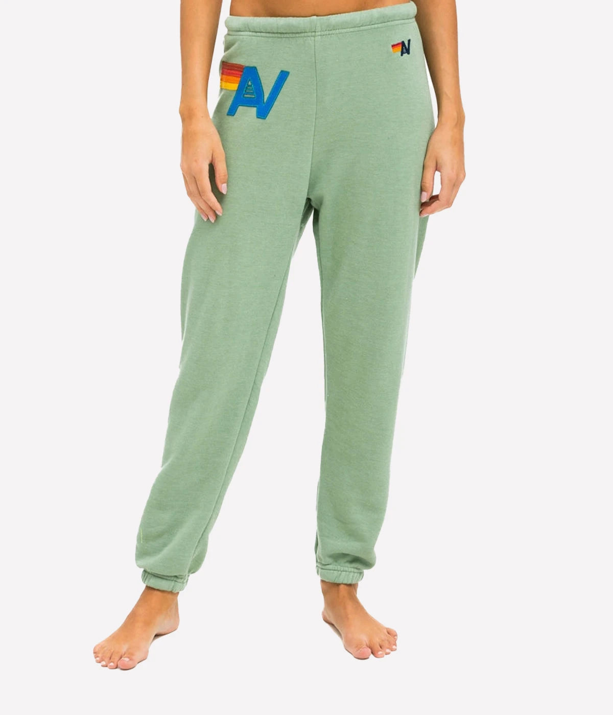 Logo Sweatpant in Sage, featuring a relaxed fit and subtle logo detailing in a soft, muted green colour.