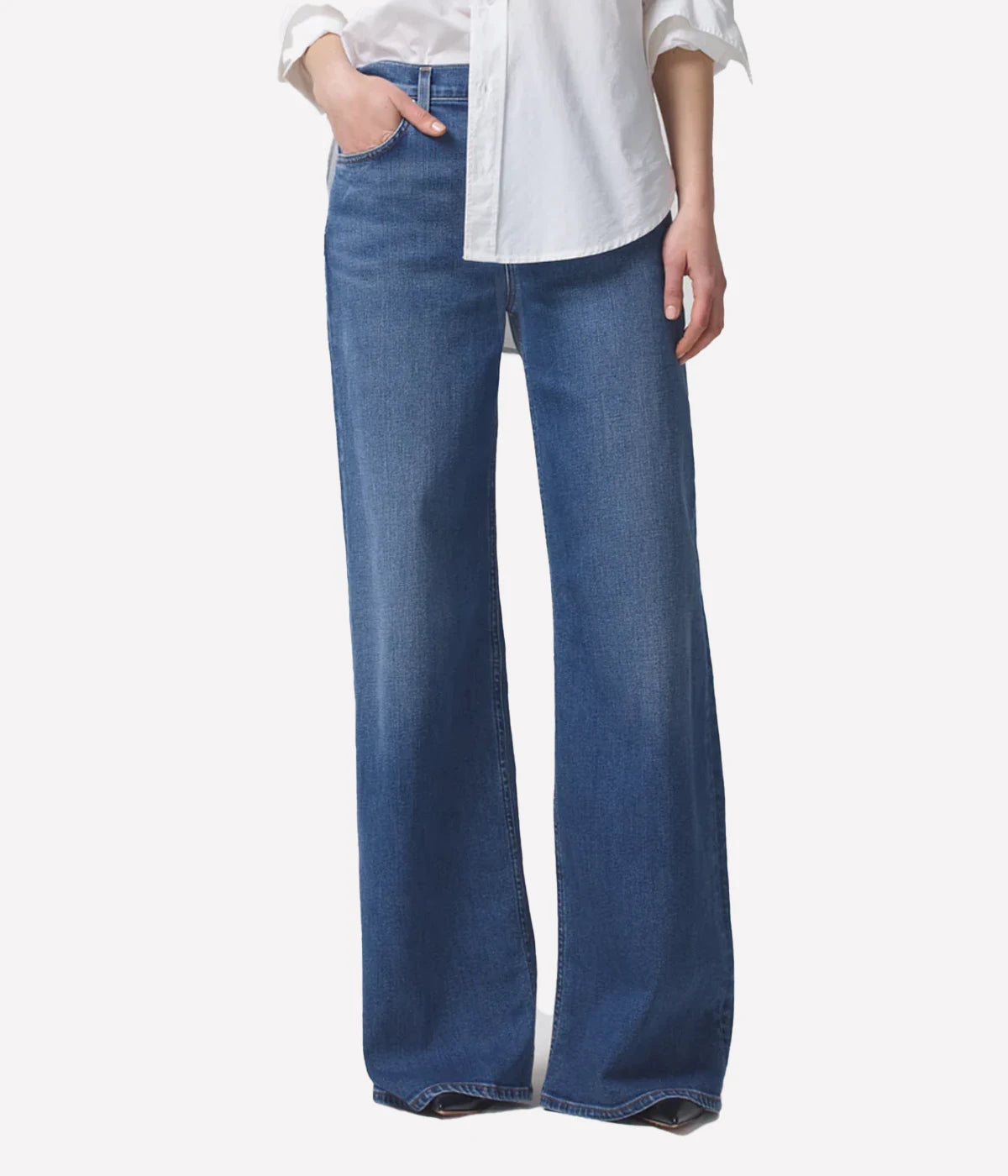 Loli Mid Rise Baggy Jean in Palazzo