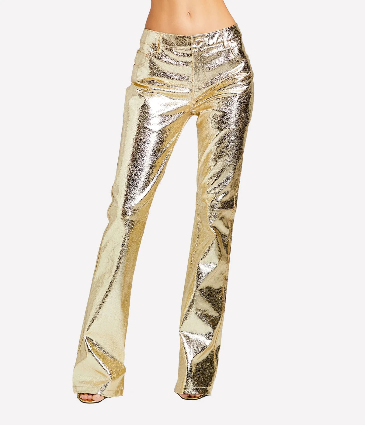 Lynx Leather Pant in Gold