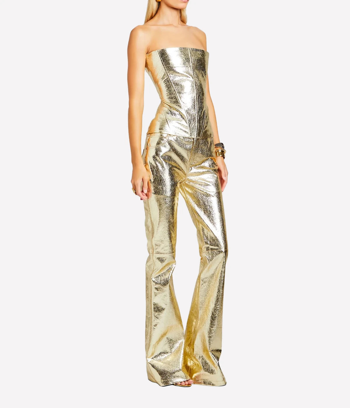 Lynx Leather Pant in Gold