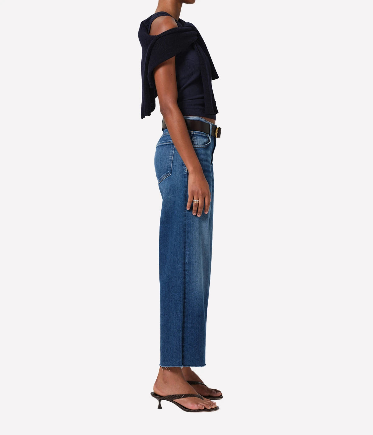 Lyra Crop Wide Leg Jean in Ambry