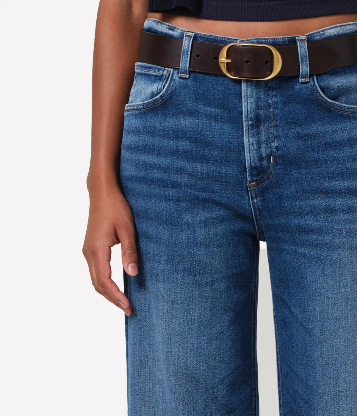 Lyra Crop Wide Leg Jean in Ambry