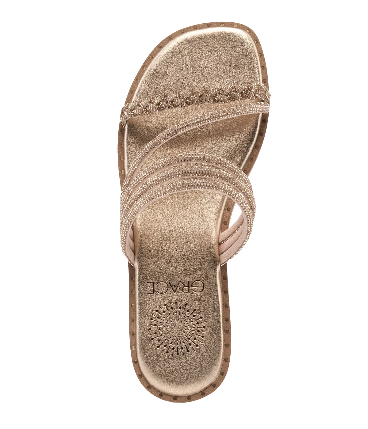 *FINAL SALE* Malaga Sandal in Champagne Crystal