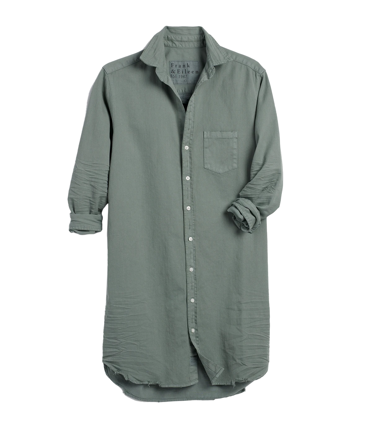 Mary Woven Button Up Dress in Thyme