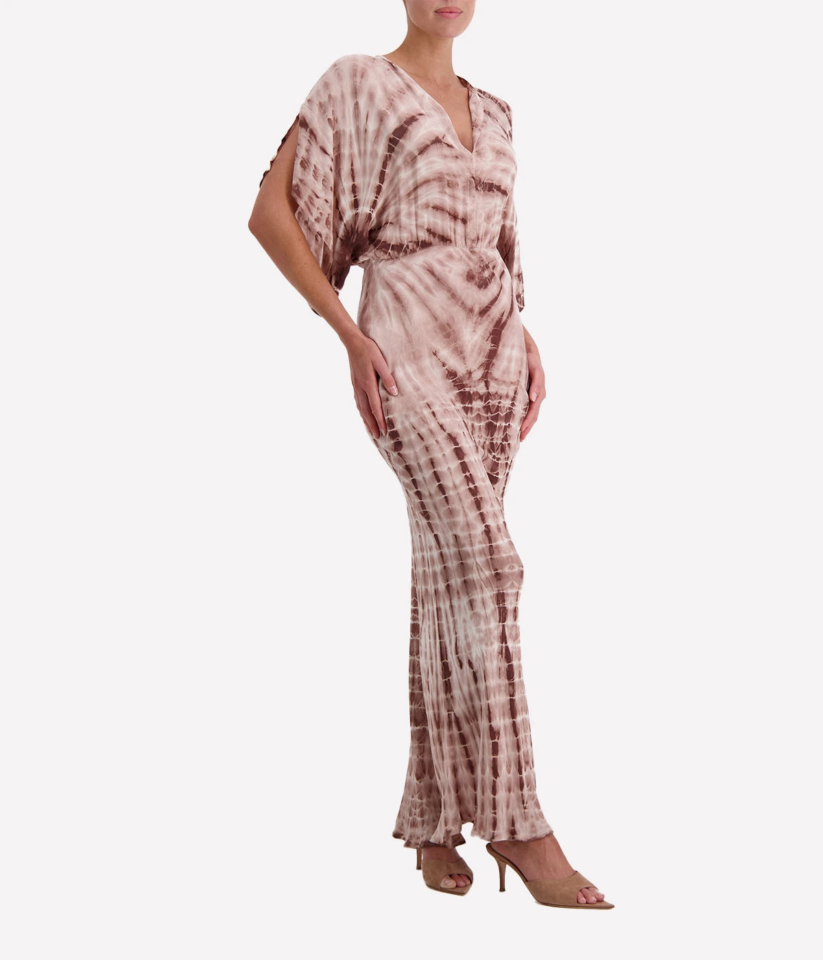 Kimono Dress in Mocha Sprial