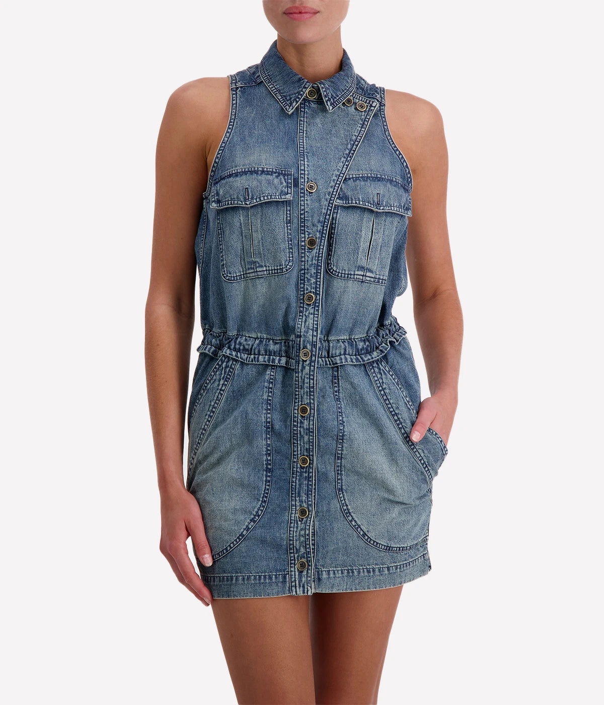 Norrine Playsuit in Faded Blue