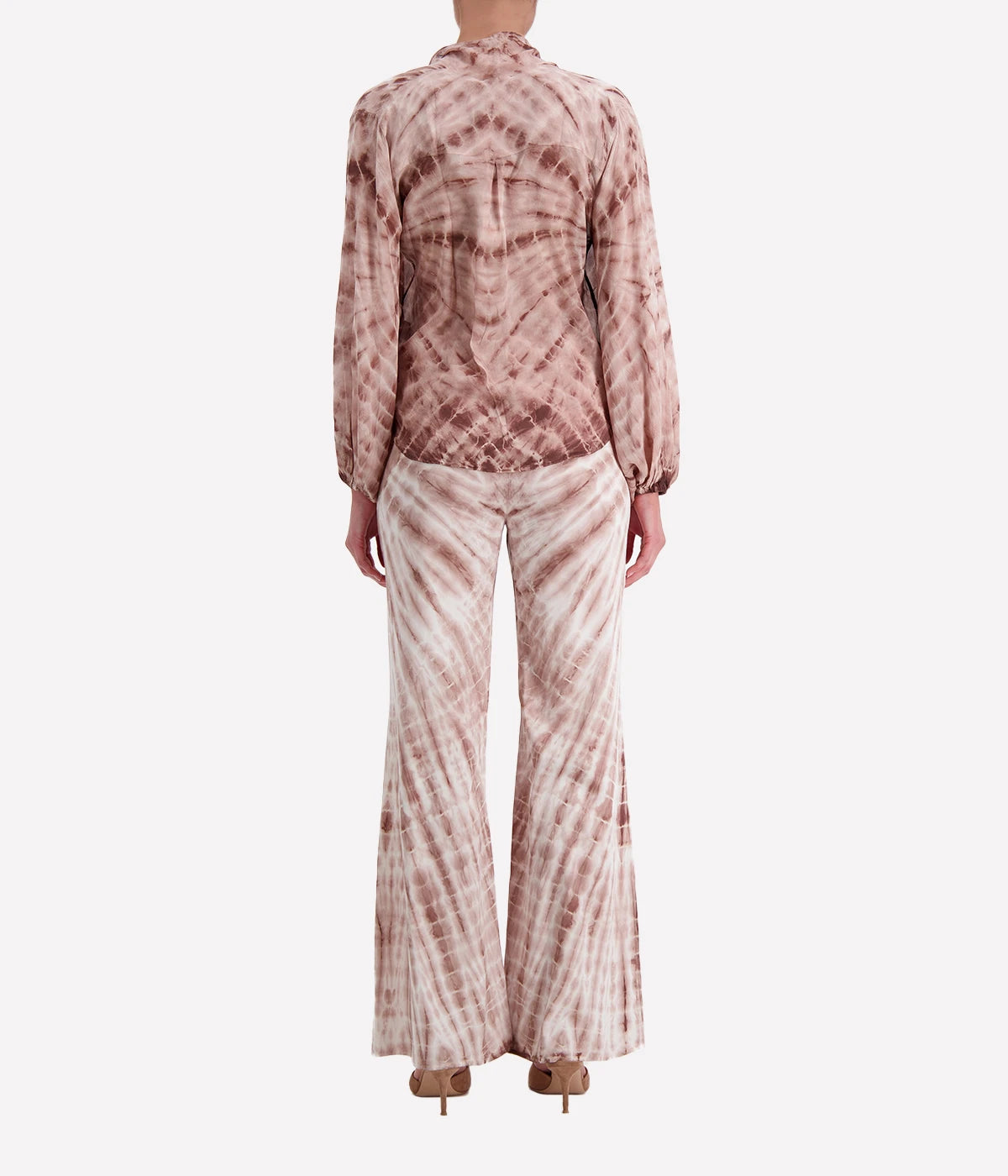 High Waist Wide Leg Pant in Mocha Spiral