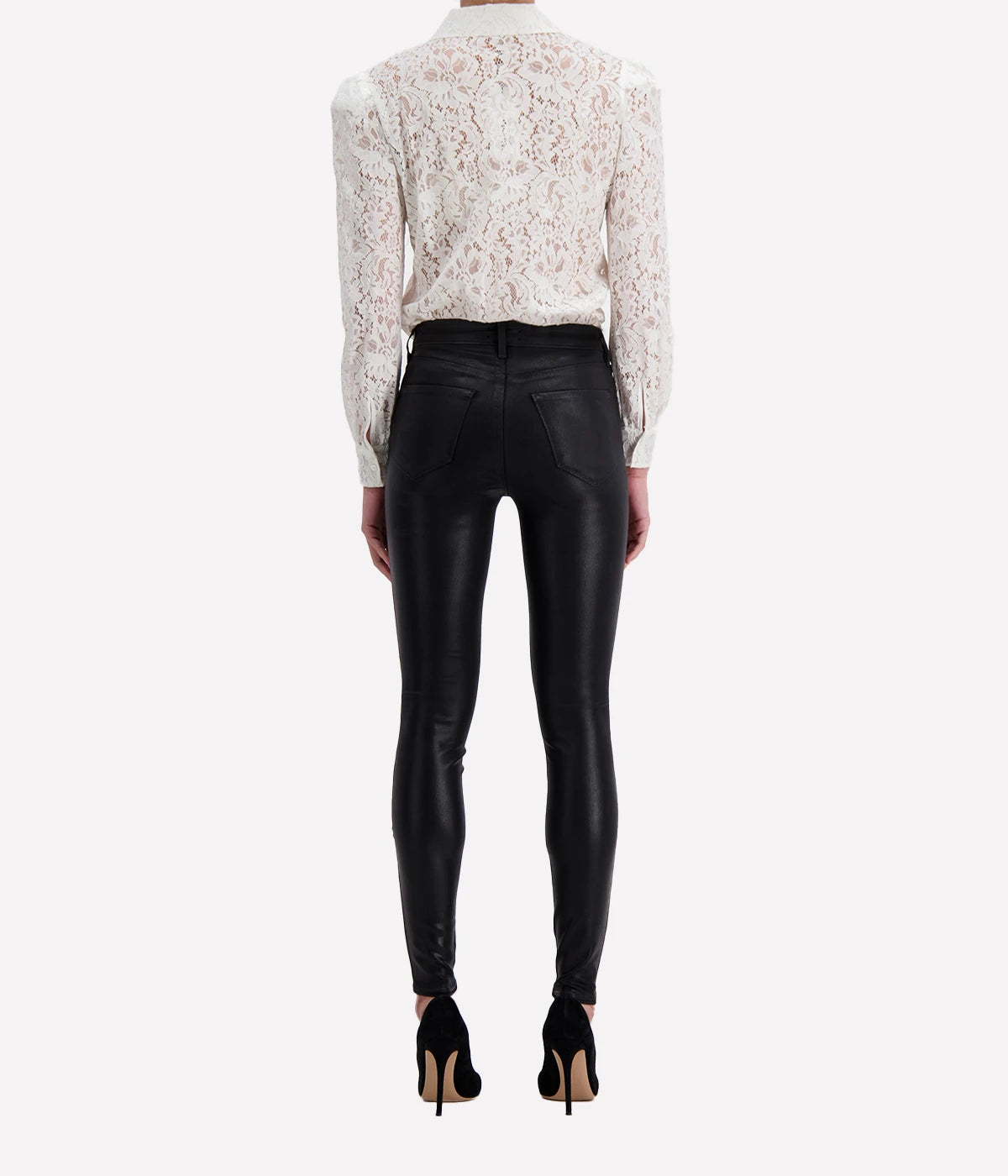 Marguerite High Rise Skinny Jean in Black Coated