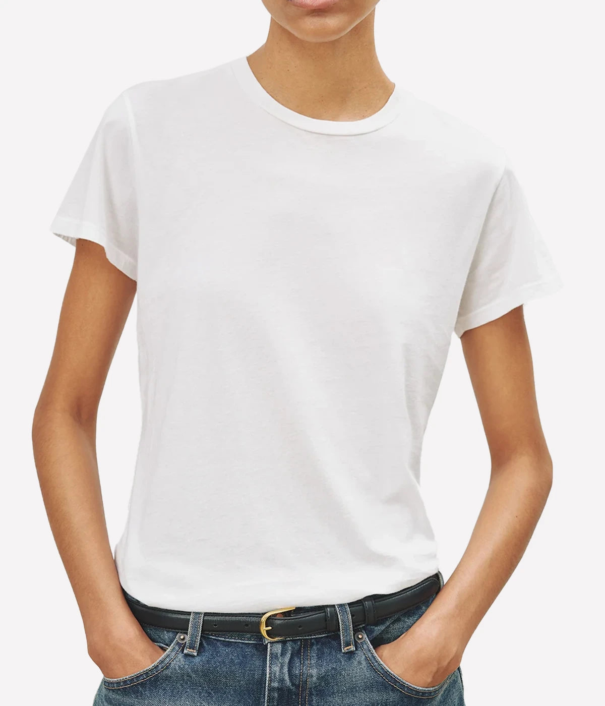 Mariela Crewneck Tee in White