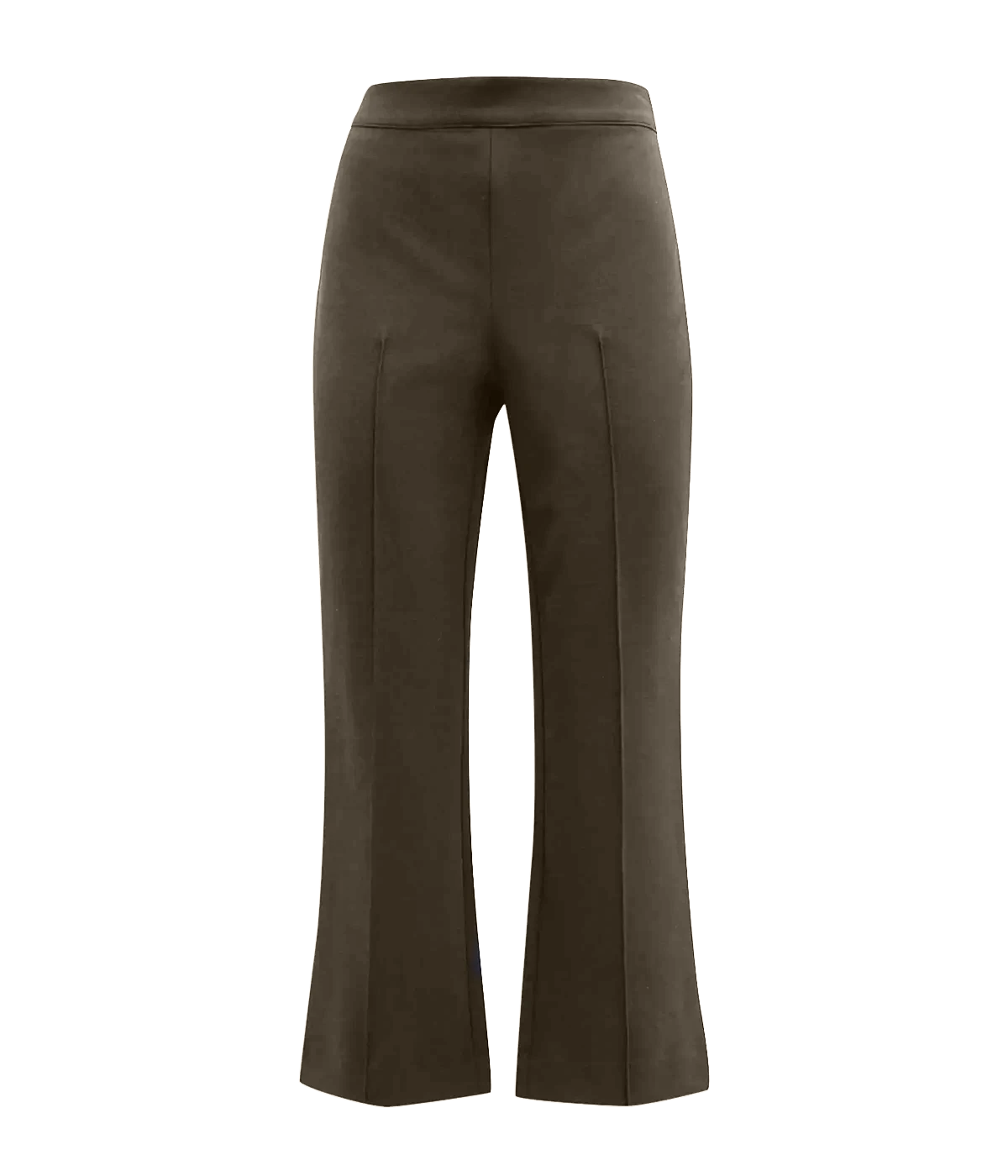 Mid Rise Pin Tuck Crop Flare Pant in Eden