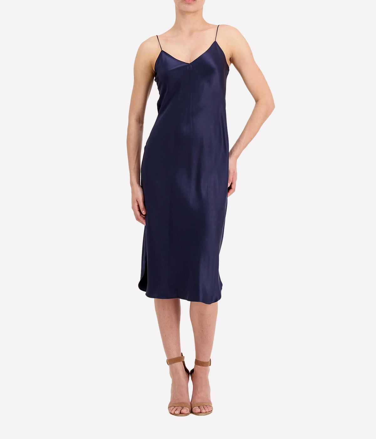 Midi Cami Dress in Dark Navy