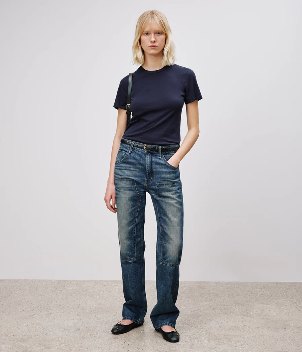 Mariela Crew Neck Tee in Dark Navy