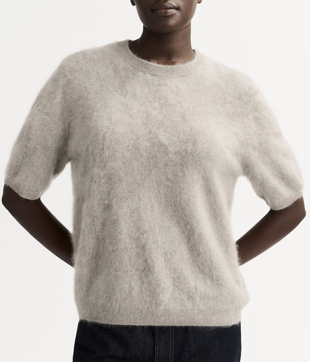 Brushed Short Sleeve in Greige