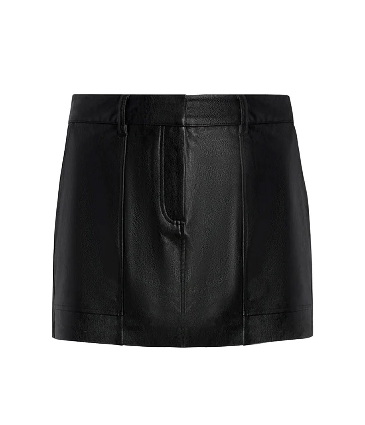Faux Leather Utility Mini Skirt in Black