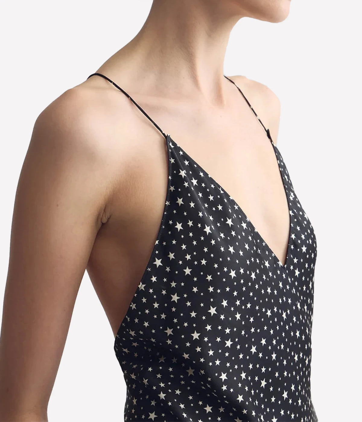 Emile Cami Top in Black Ivory Star