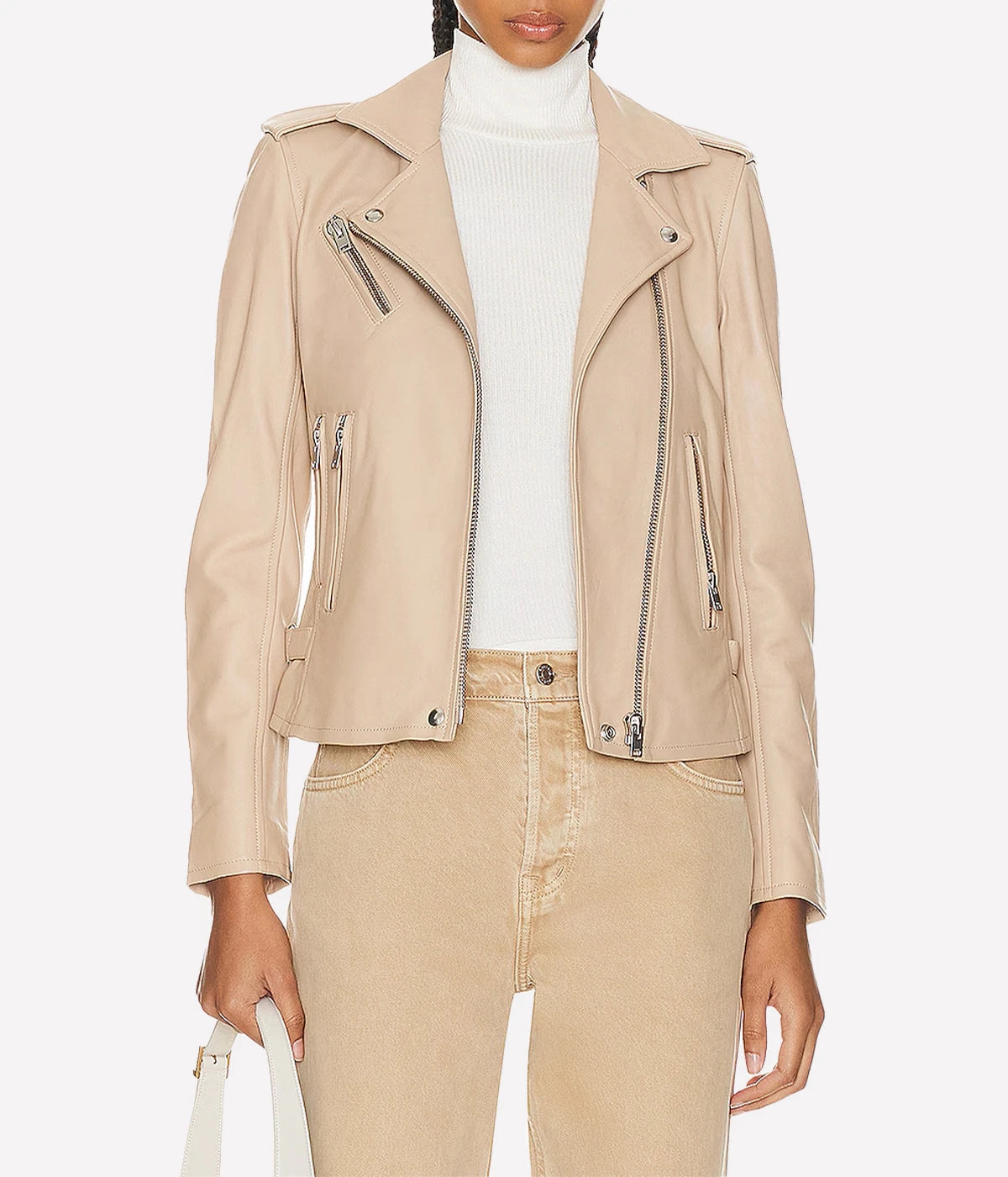 *FINAL SALE* Newhan Biker Jacket in Light Beige