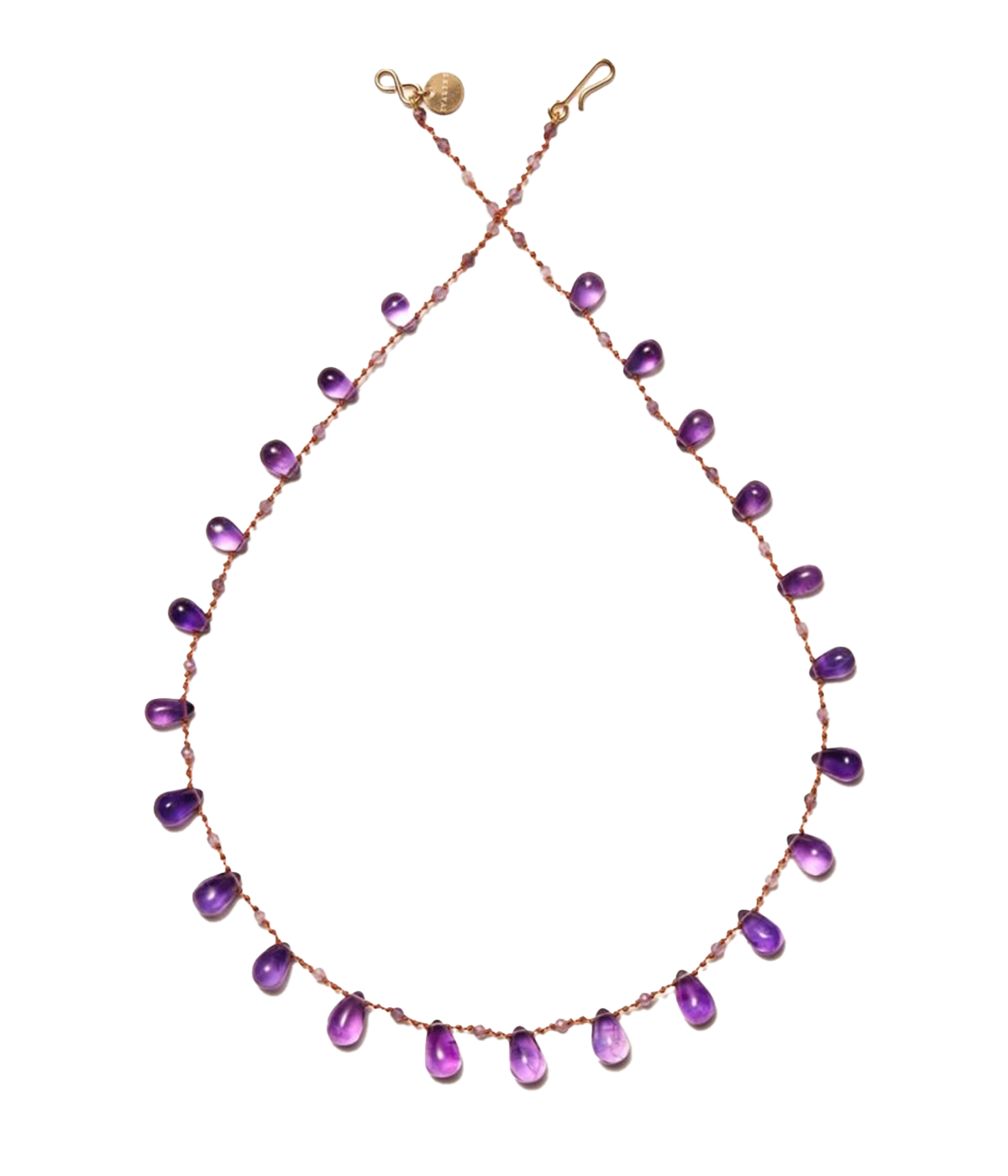Niilo Amethyst Necklace in Yellow Gold