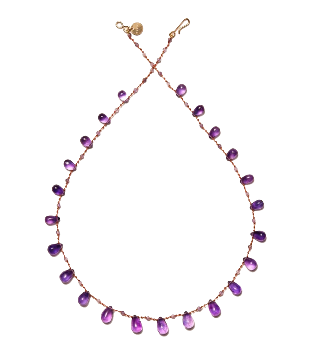 Niilo Amethyst Necklace in Yellow Gold Calexico