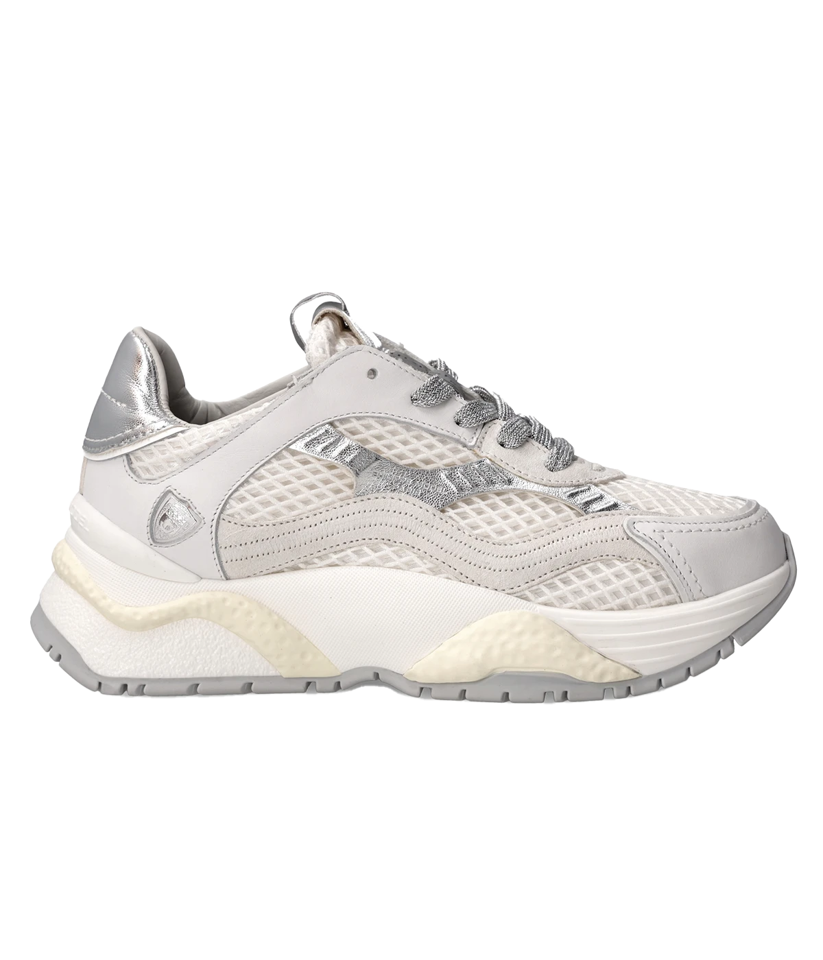 ALT TEXT: White low-top sneaker by Philippe Model, featuring premium leather and breathable fabric. Designed for all-day wear, it offers a lightweight feel with a refined, modern edge.