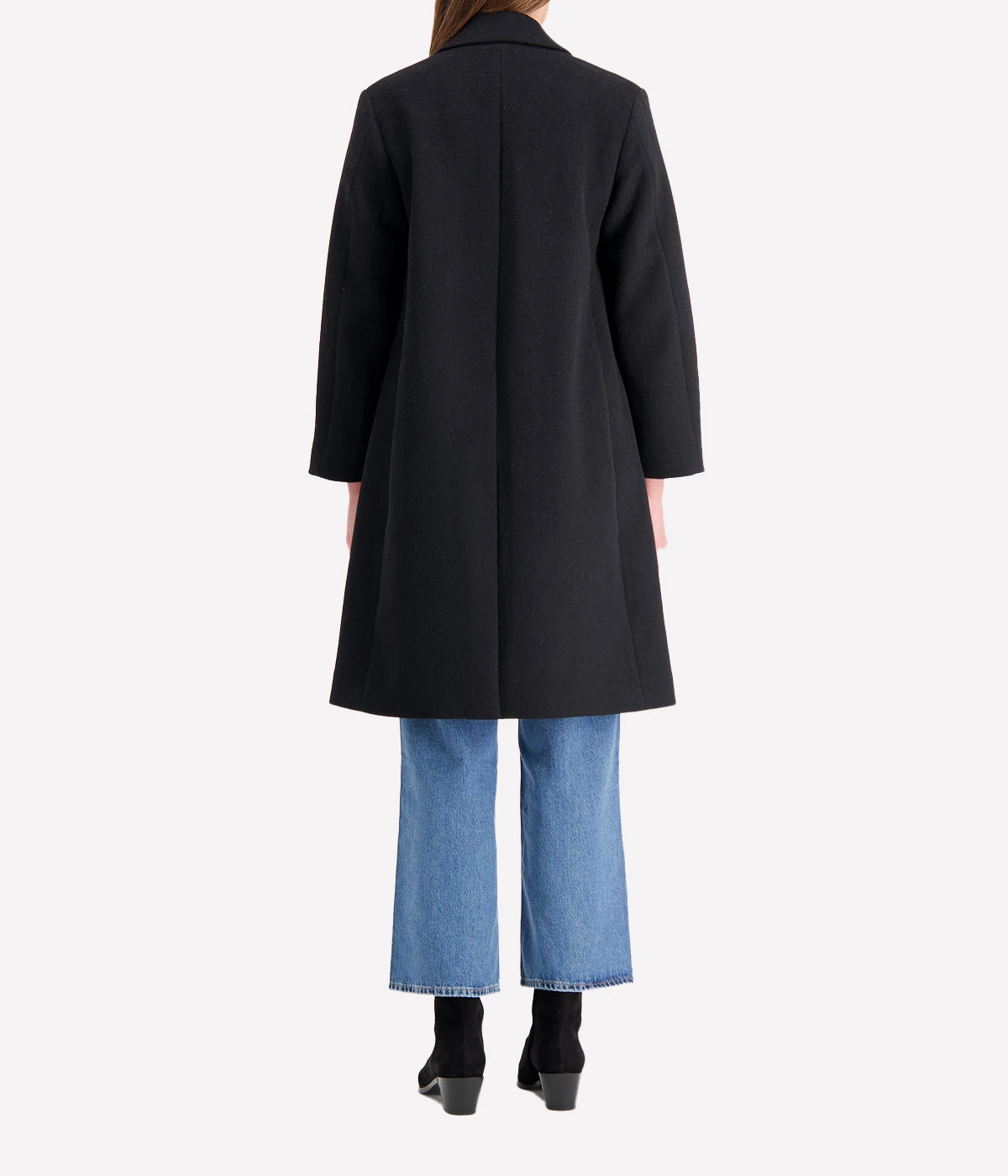 Double Breasted Wool Coat in Black