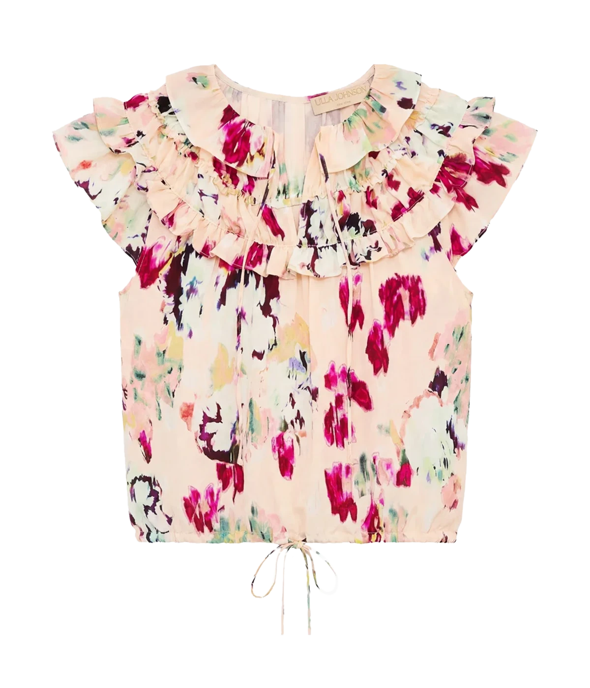 Eleonore Silk Top In Summer Garden