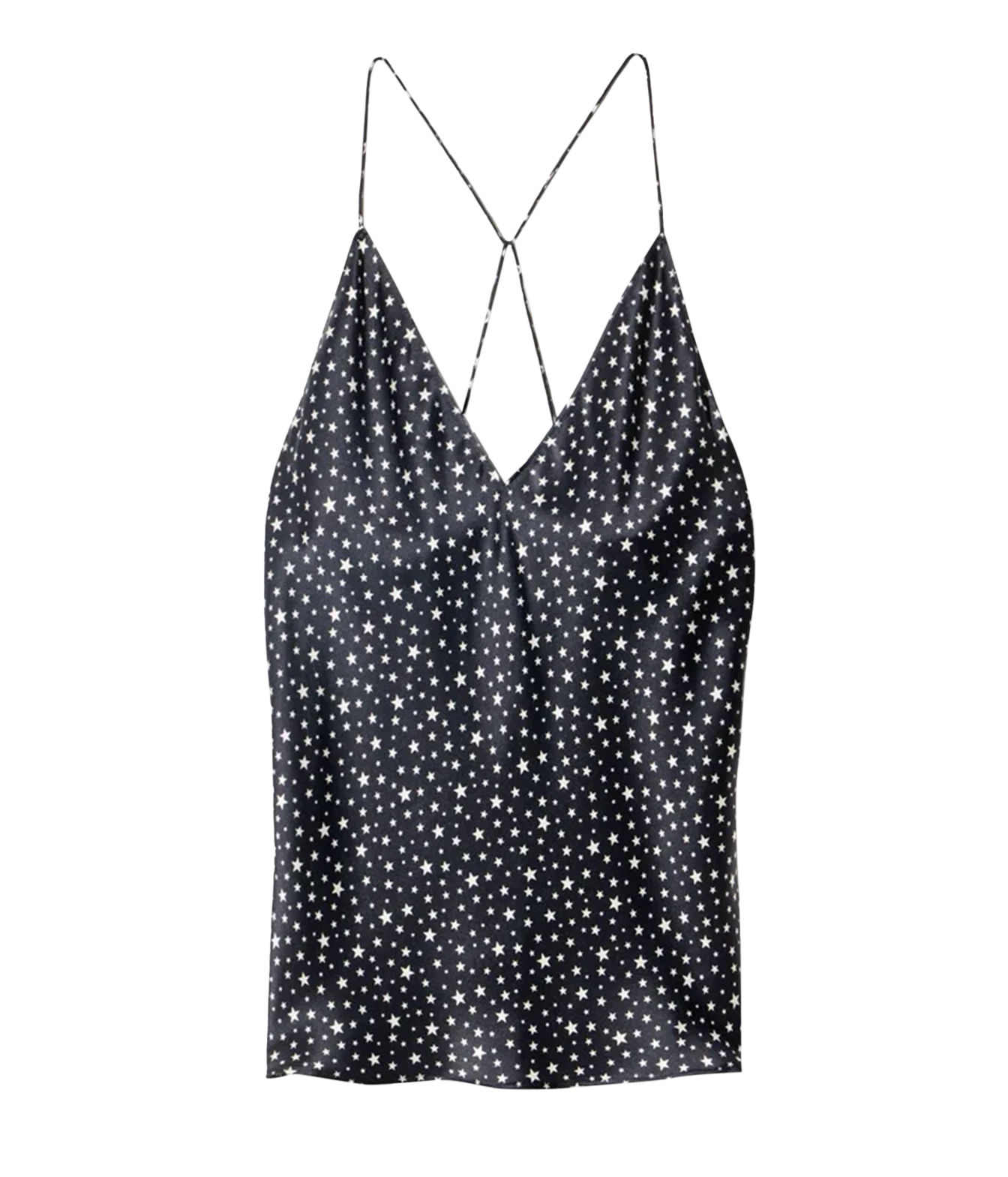 Emile Cami Top in Black Ivory Star