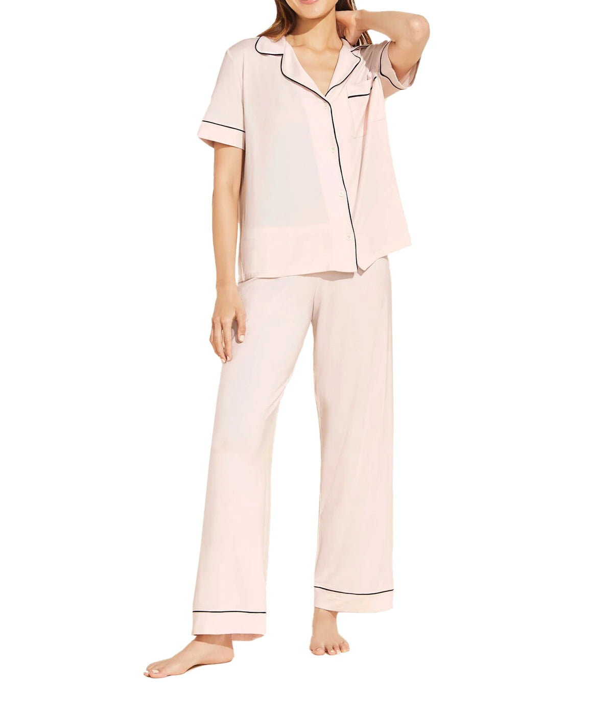 Gisele Short Sleeve PJ Set in Sorbet Pink