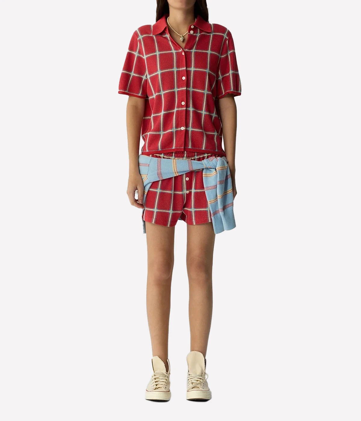 Picnic Plaid Shirt In Scarlet Combo