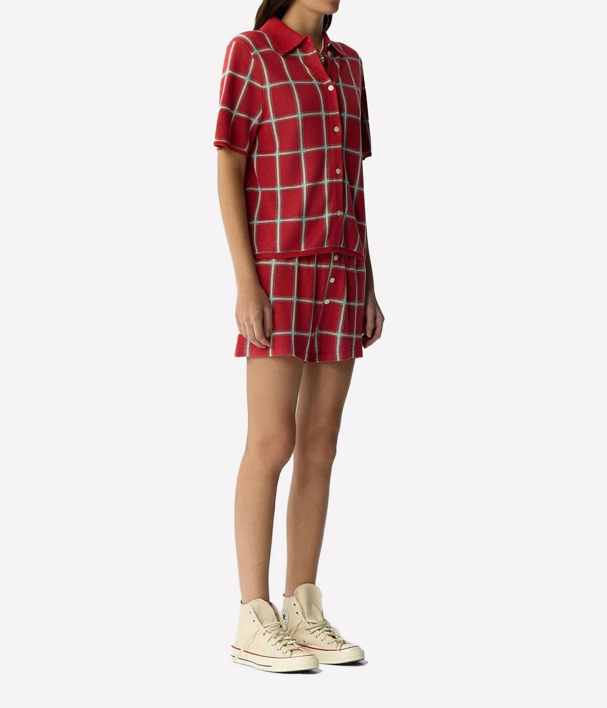 Picnic Plaid Shirt In Scarlet Combo