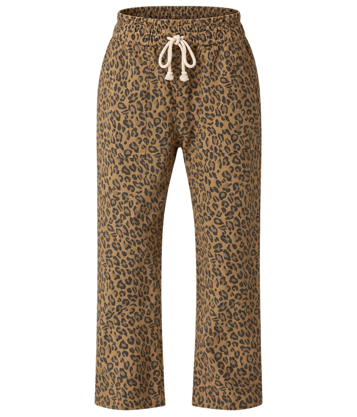 Easy Leopard Pant in Natural - Electric & Rose product flay lay image