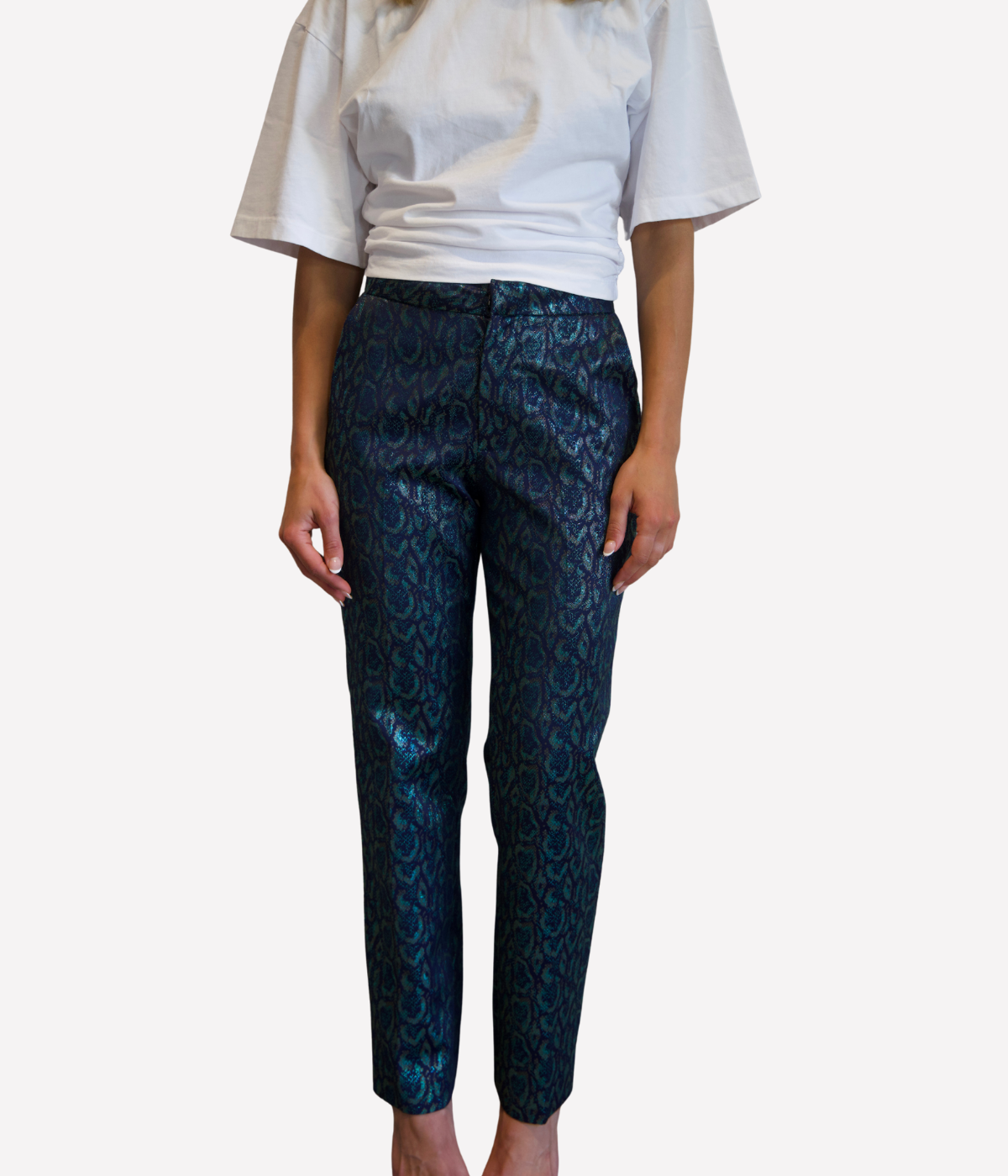 *FINAL SALE* Rebel Trouser in Teal Multi Leopard