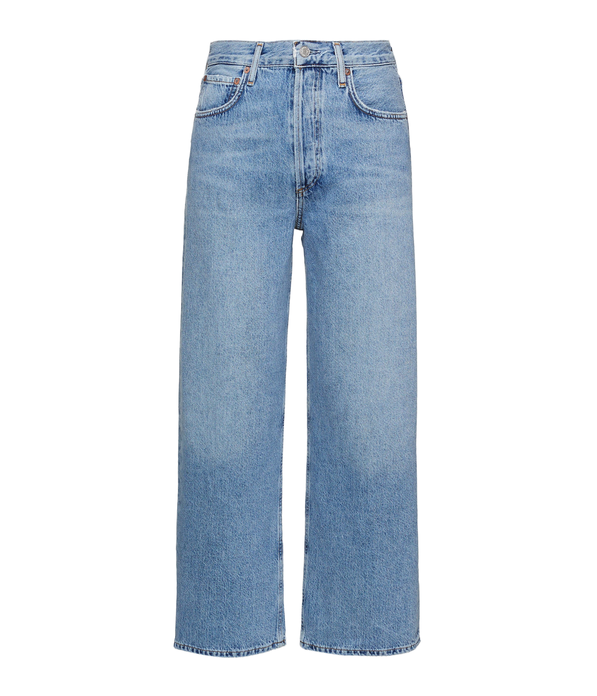 ALT Text: High-rise wide-leg Ren Jean in a warm white tone, crafted from a blend of cotton and recycled fibres for comfort and versatility.
