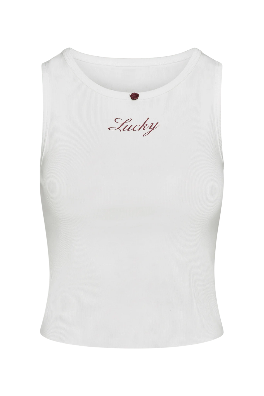 *FINAL SALE* Reno Cotton Rib Tank in Lone Star White