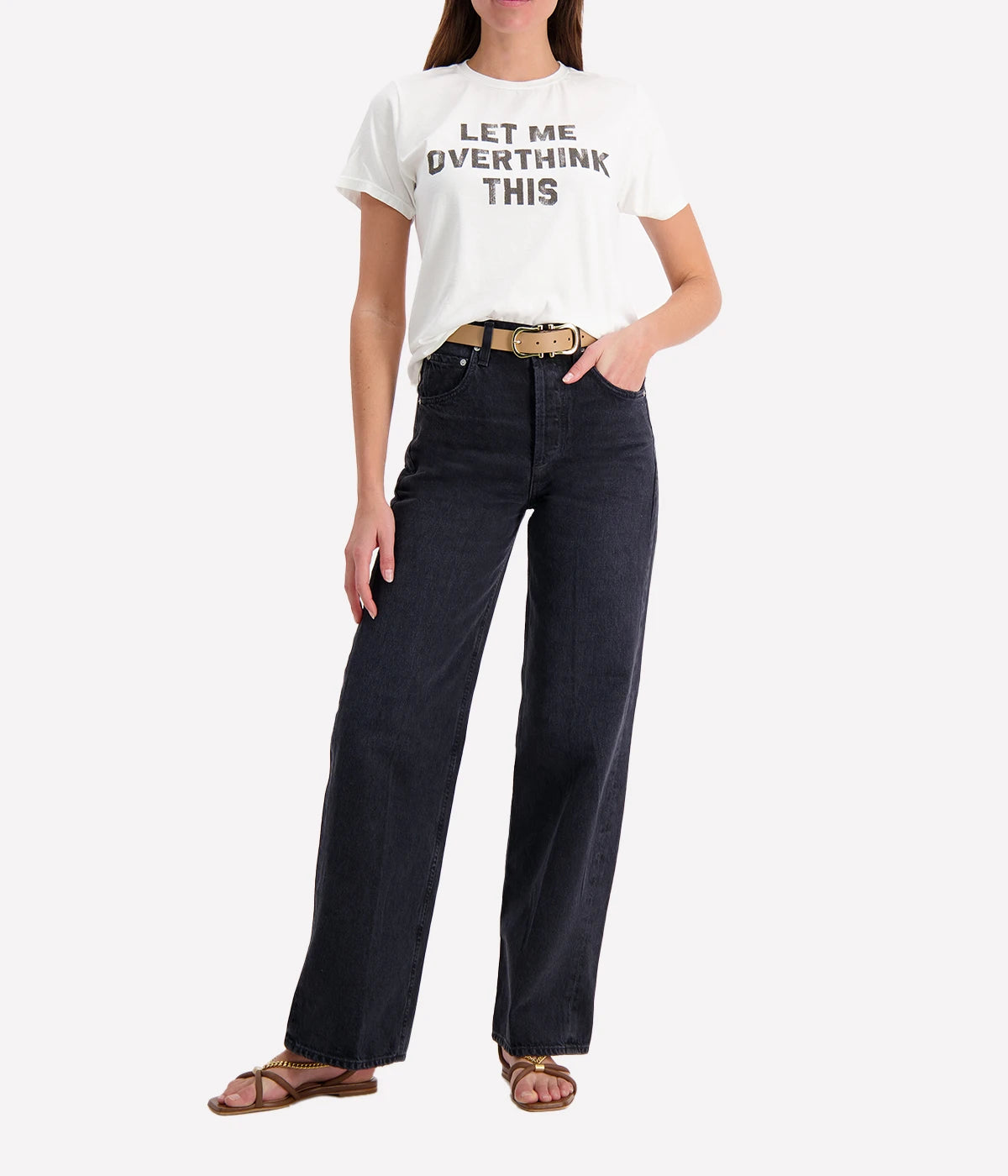 Let Me Overthink This Tee in White