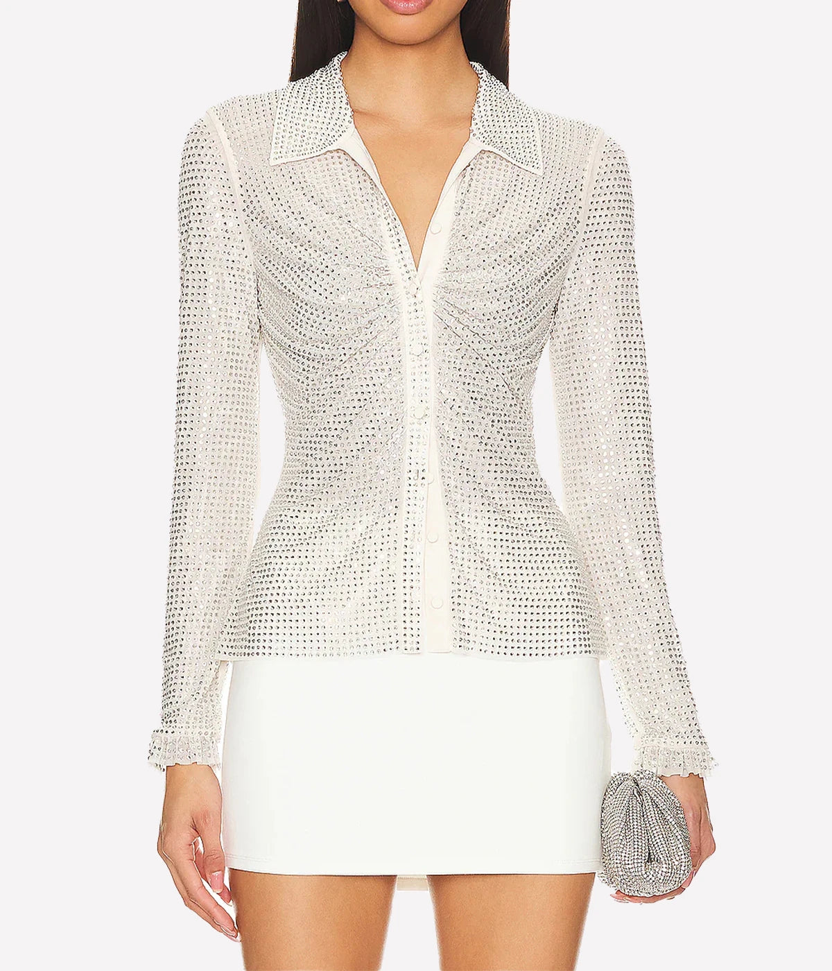 Rhinestone mesh top shop