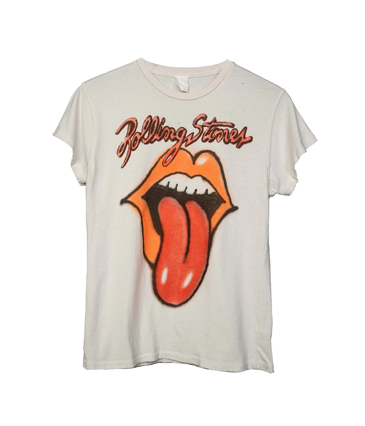 Rolling Stones Airbrushed T-Shirt in White