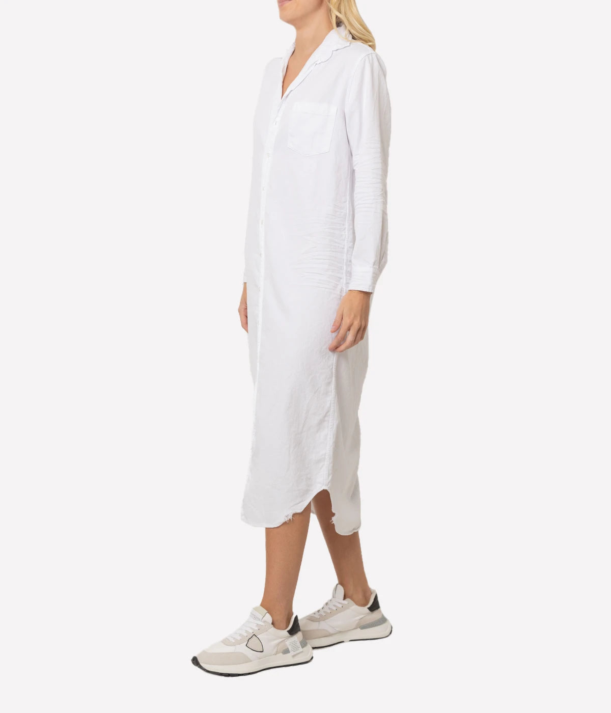 Rory Woven Denim Dress in White