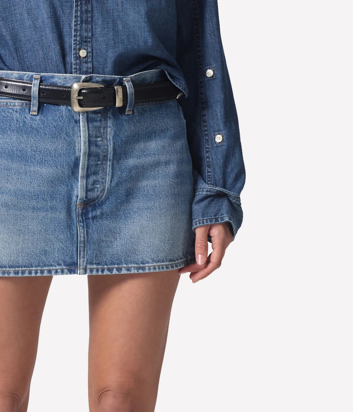 *FINAL SALE* Rosie Denim Mini Skirt in Blue Gaze
