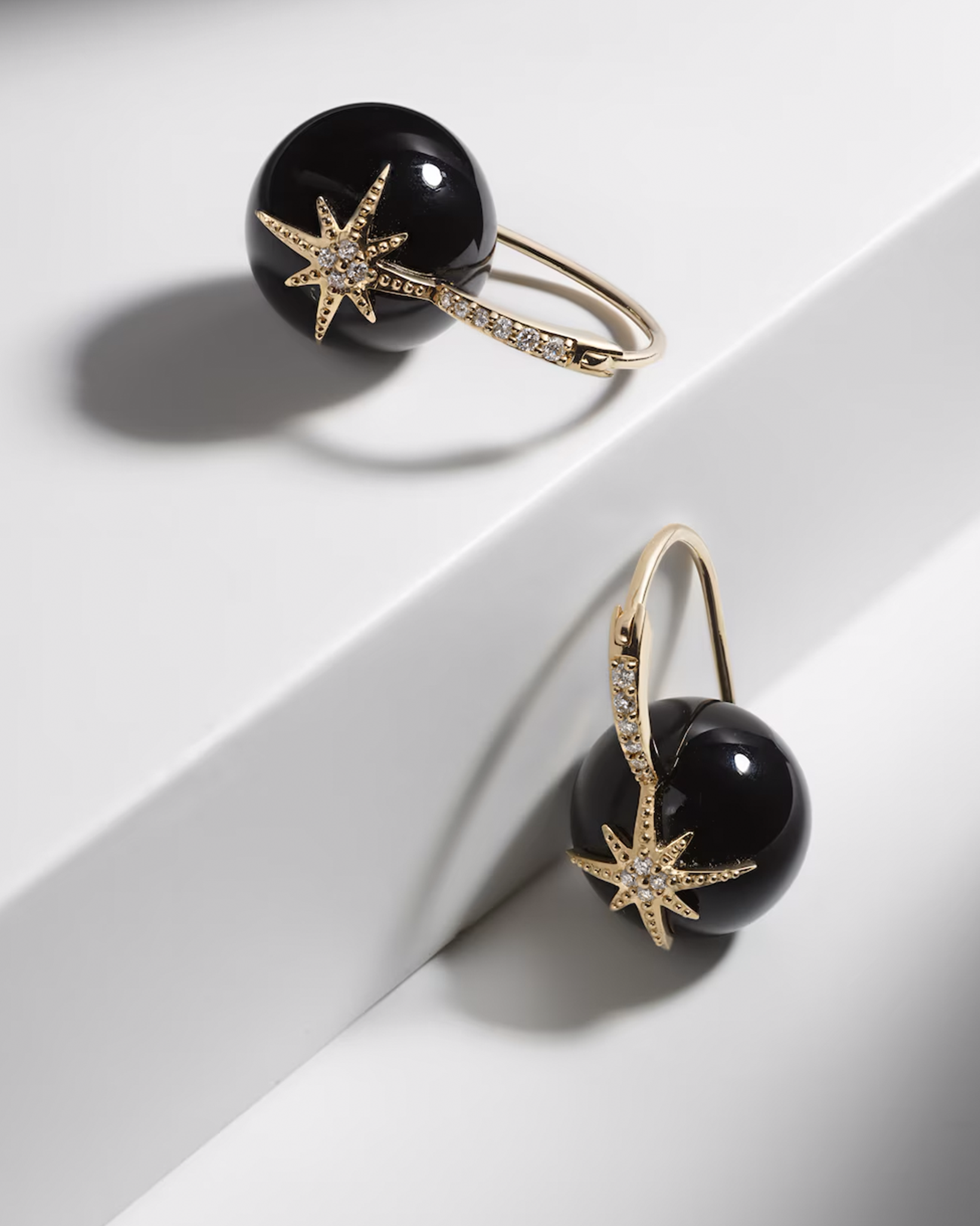 Starburst Earrings in Black