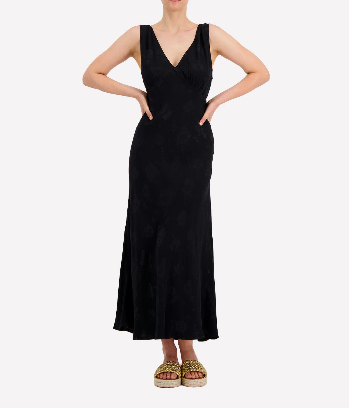 Sandrine Dress in Black Poppy