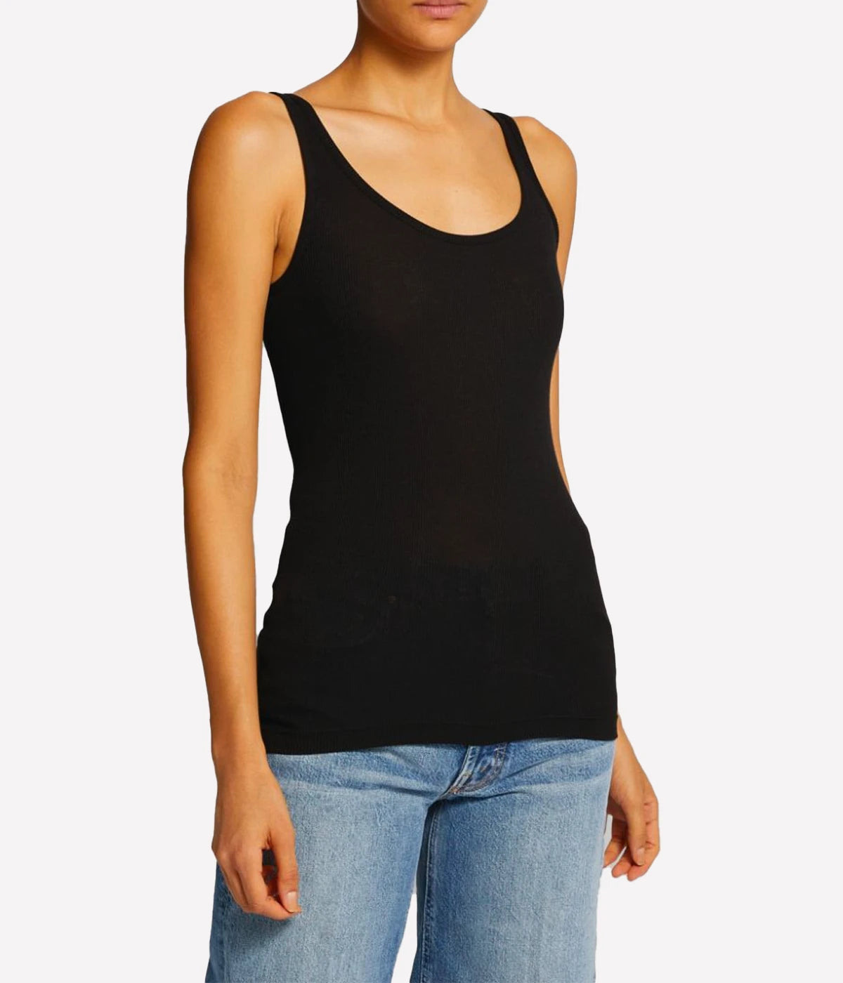 Scoop Neck Tank in Black