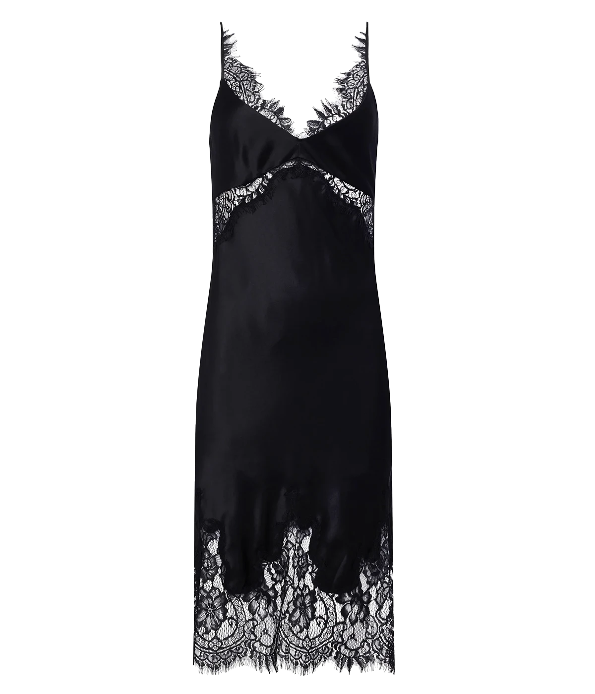 Scotlyn Lace Trim Dress in Black