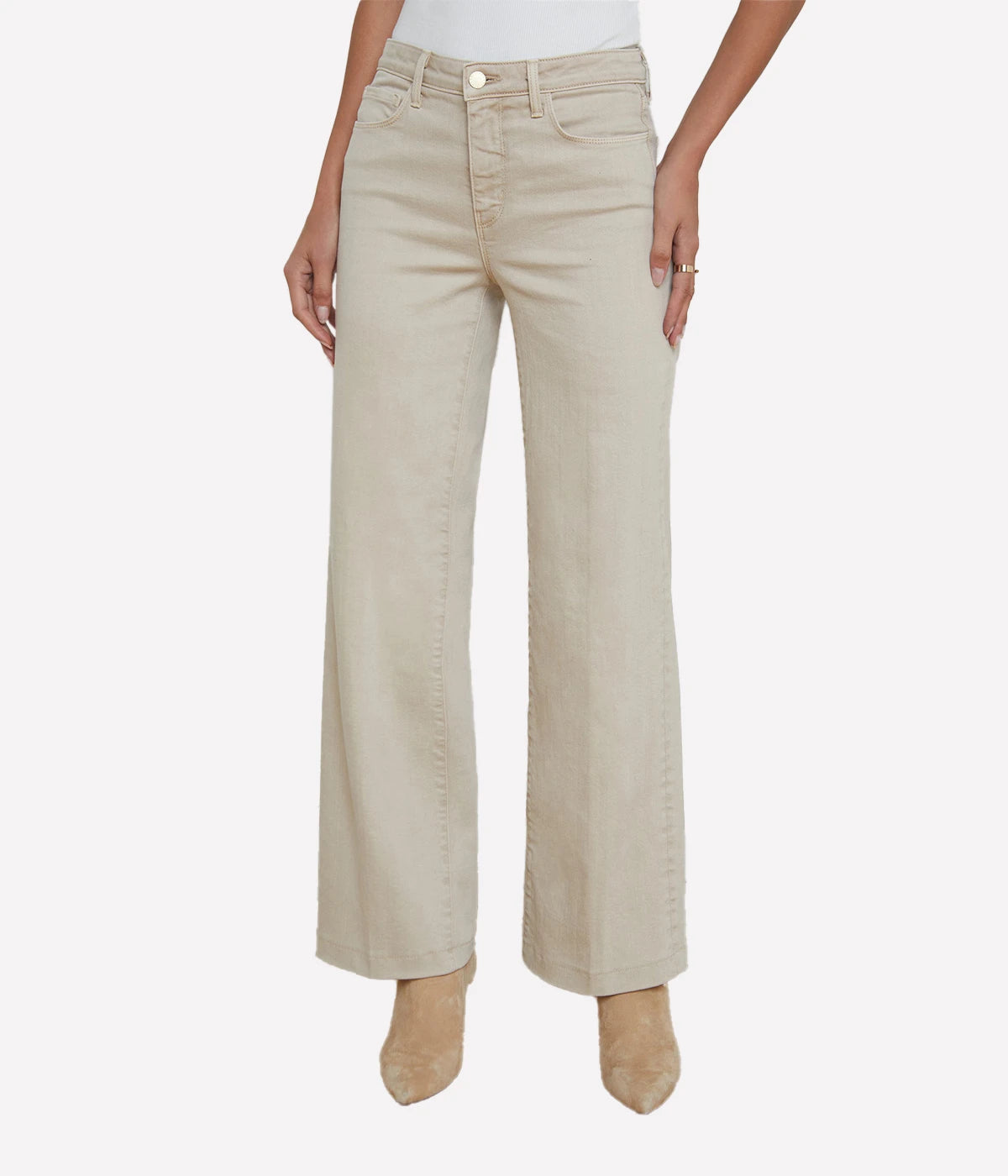 *FINAL SALE* Scottie H/R Wide Leg Jean in Biscuit