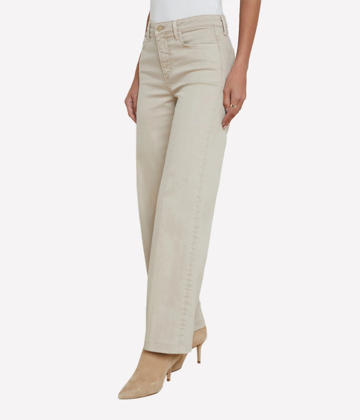 *FINAL SALE* Scottie H/R Wide Leg Jean in Biscuit