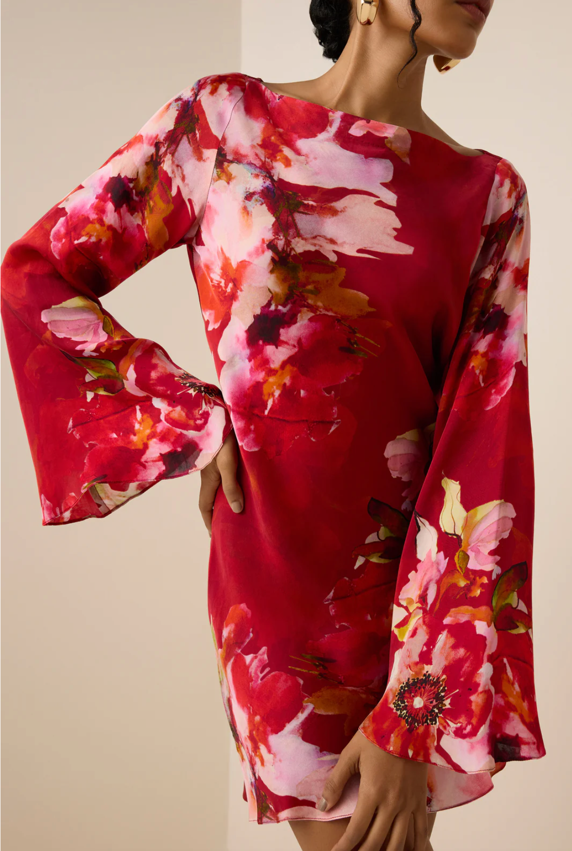 *FINAL SALE* Short Dress in Burgundy Mix
