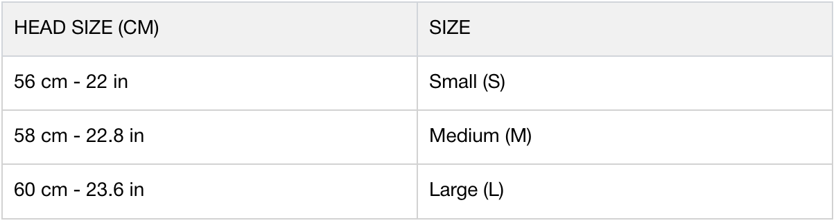 Sizing Chart